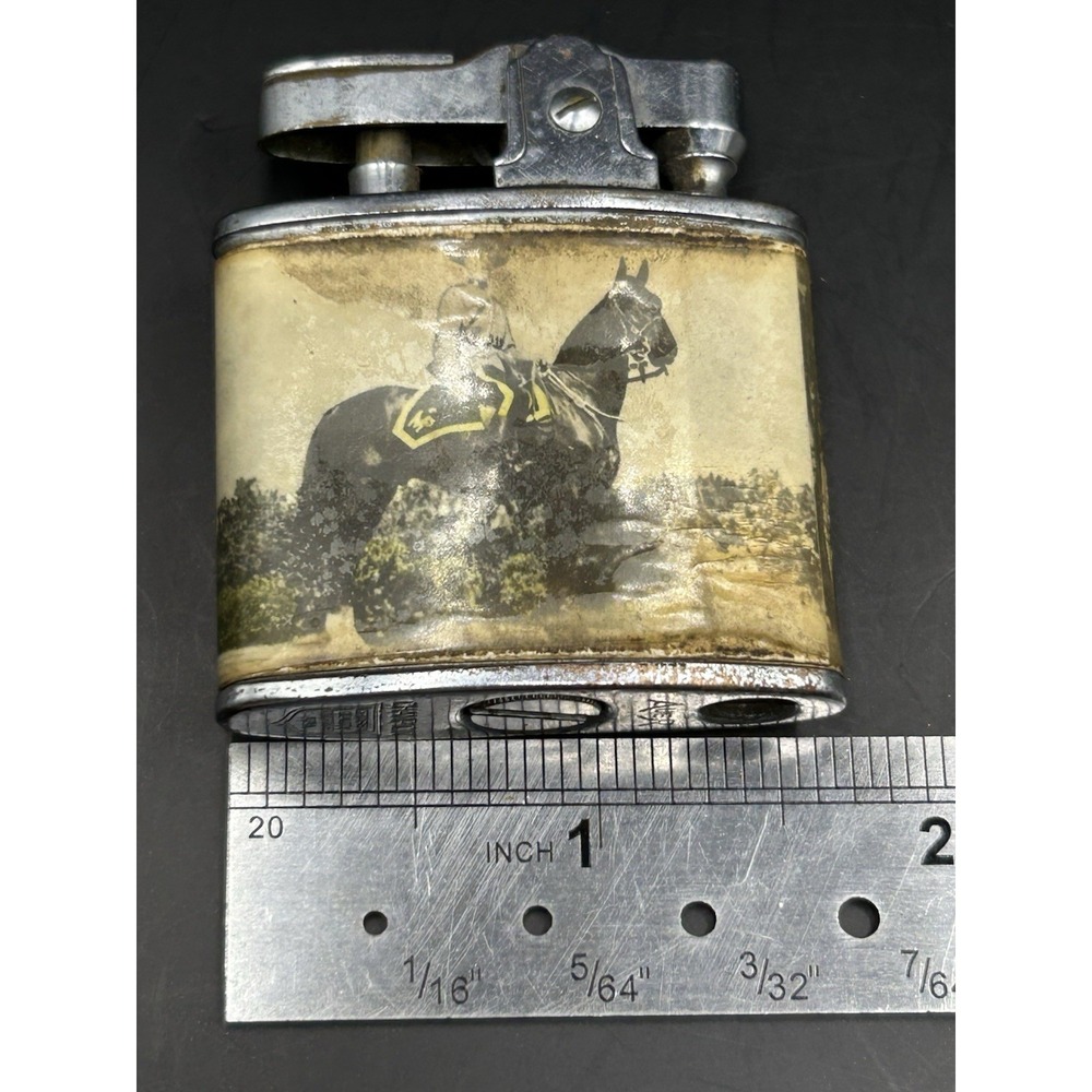 Vintage Champion Japan Lift Arm Lighter Horse Rider Ottawa Parliament Souvenir - Picture 5 of 6
